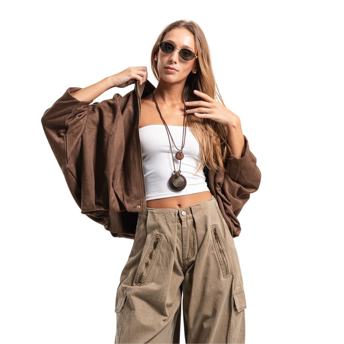 CAMPERA BOMBER S-L - CHOCO 