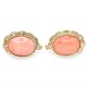 Caravanas en oro 18k amarillo, brillantes y hermoso coral Caravanas en oro 18k amarillo, brillantes y hermoso coral