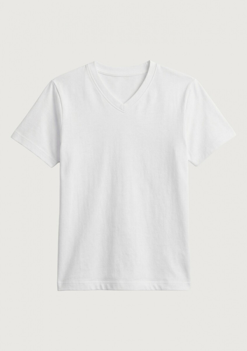 CAMISETA BÁSICA DE ALGODÓN - BLANCO 