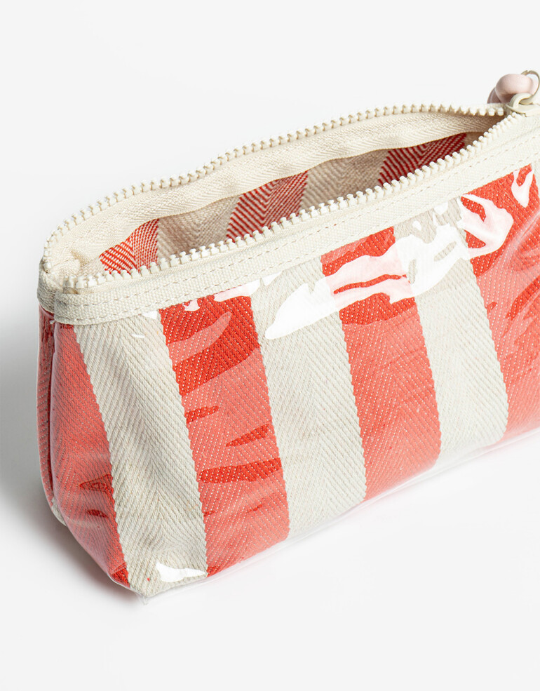 Porta Cosméticos Portacosméticos Rayado Rojo - Rojo Medio