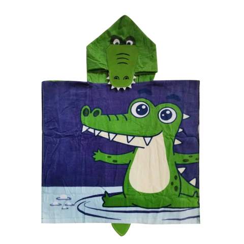 Bata Poncho con Forma Infantil Varios Diseños 100% Algodón 60 x 60 cm COCODRILO