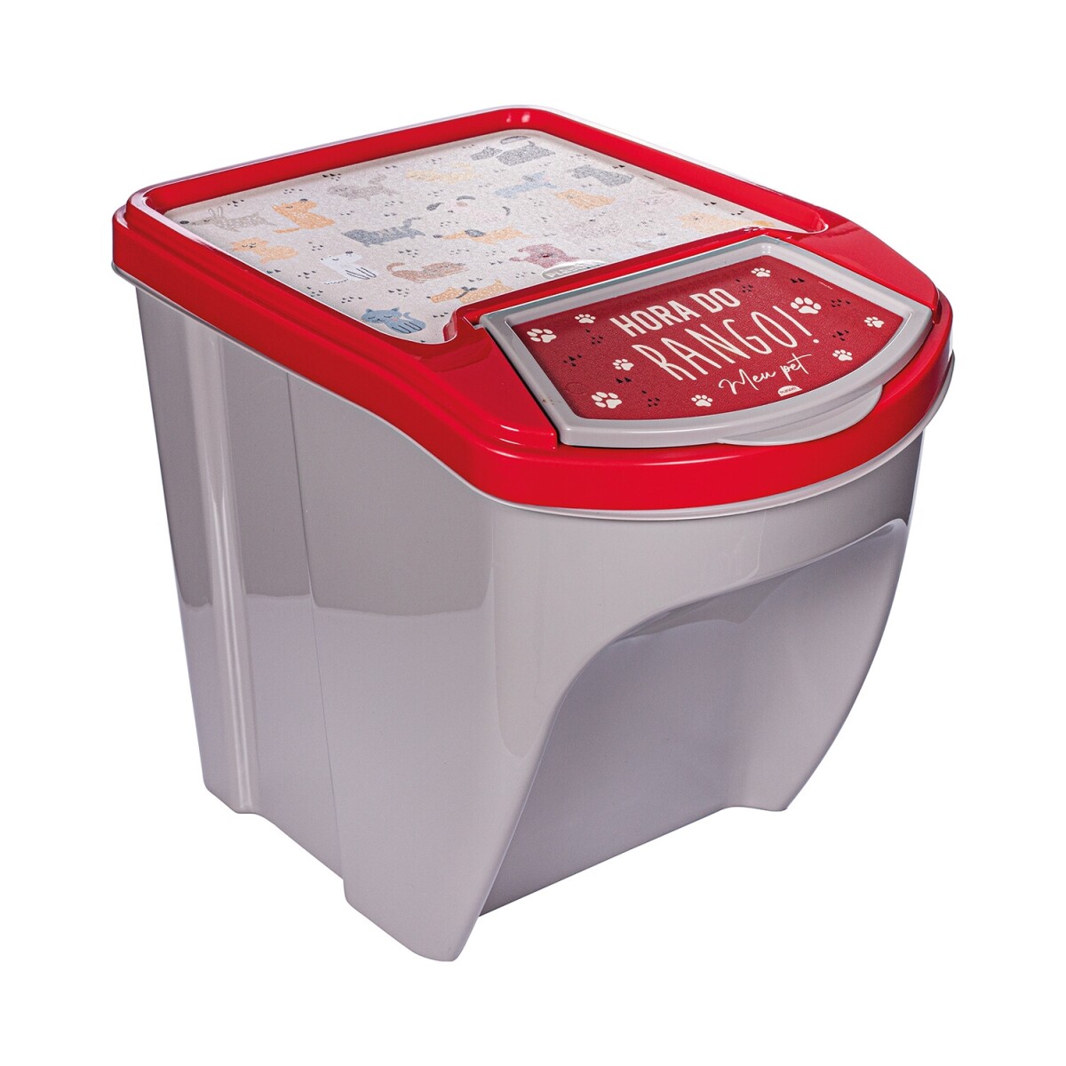 Contenedor para ración de mascotas apilable de plástico Plasutil 10kg - Cloud red 