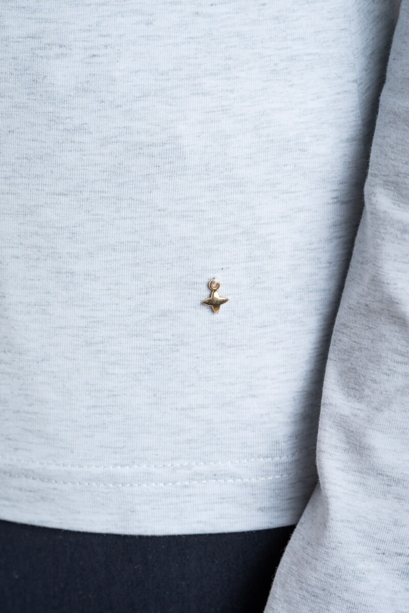 Remera Algodon Elastano Gris Melange