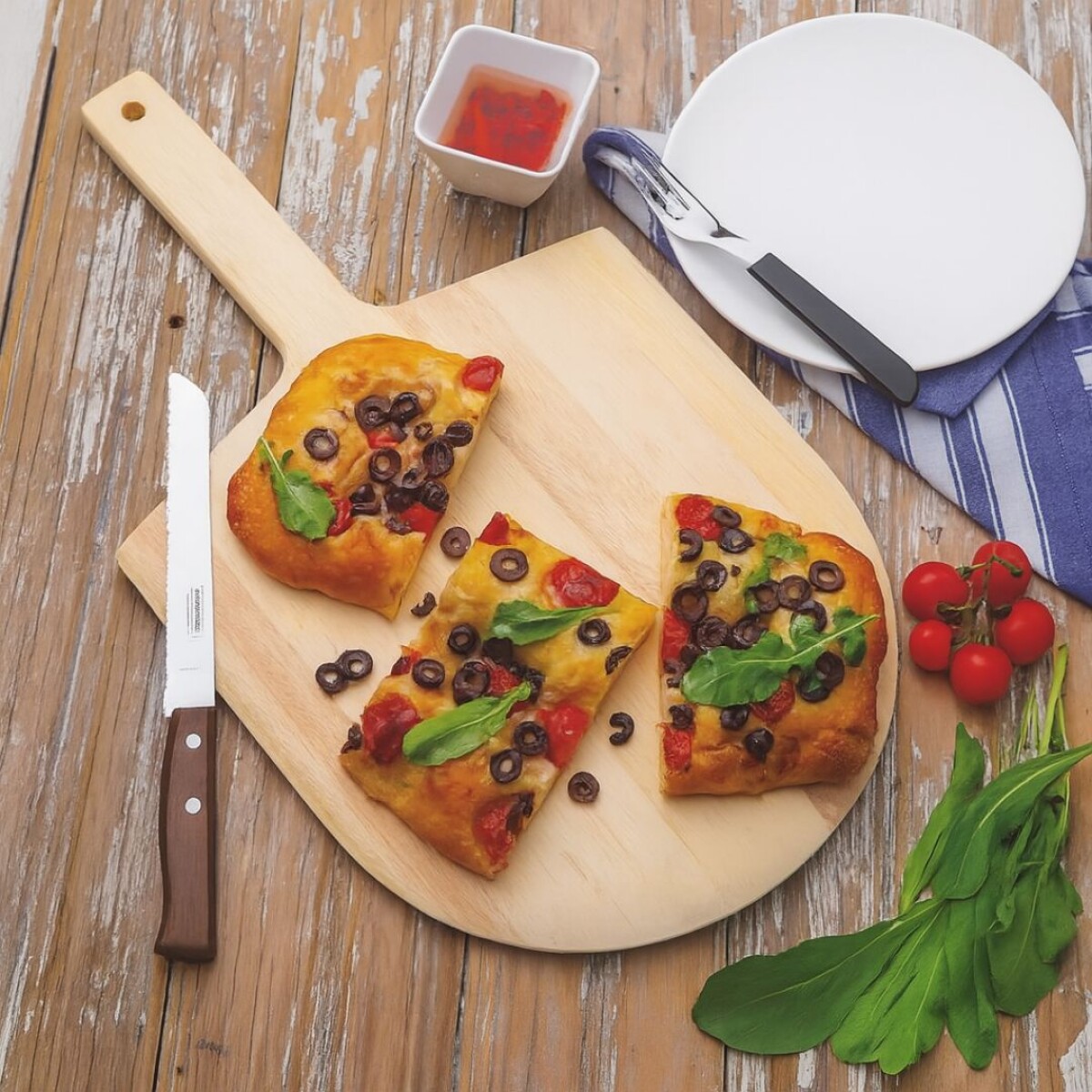 PALA PARA PIZZA MADERA MANGO CORTO 55X30CM TRAMONTINA 