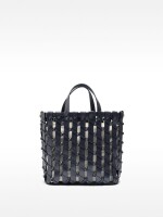 Bolso Tote Trenzado Con Nudos azul-marino