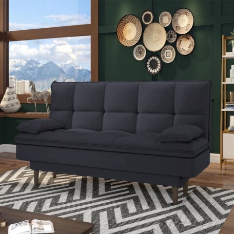 SILLON SOFACAMA LIVERPOOL con asiento reclinable en tela suede con cojines - Gris Titanio SILLON SOFACAMA LIVERPOOL con asiento reclinable en tela suede con cojines - Gris Titanio