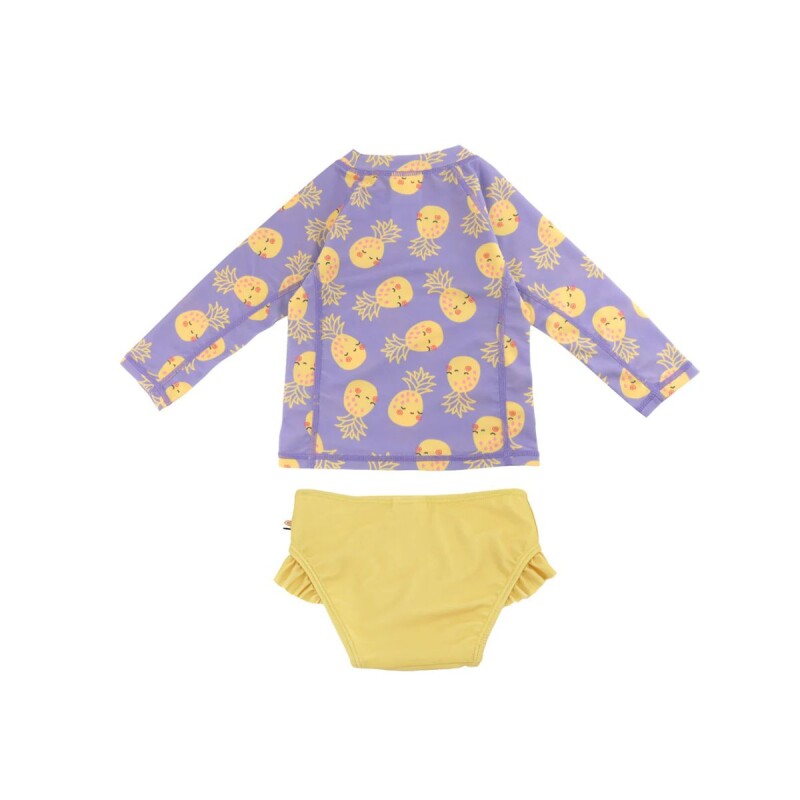 Traje de baño bikini + remera con filtro UPF50+ Piñas