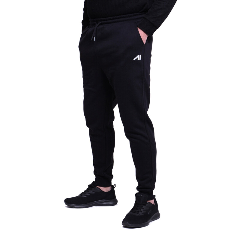 Pantalón Deportivo Hombre Austral con puño y felpa Negro