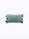 FUNDA DE ALMOHADON BORLAS VERDE