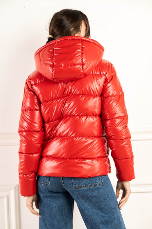 Campera Engomada Water Repellent Rojo