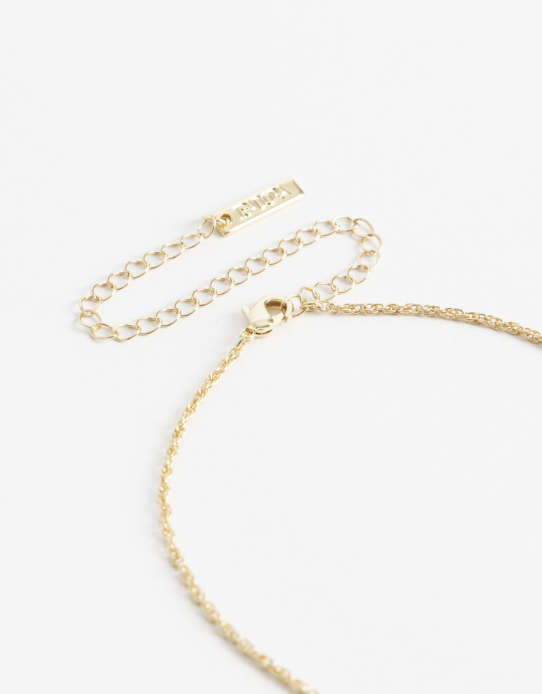 Cadena Corta con Dije Cubic zirconia Collar Con Dije Zodiac De La Línea Delicates. - Dorado