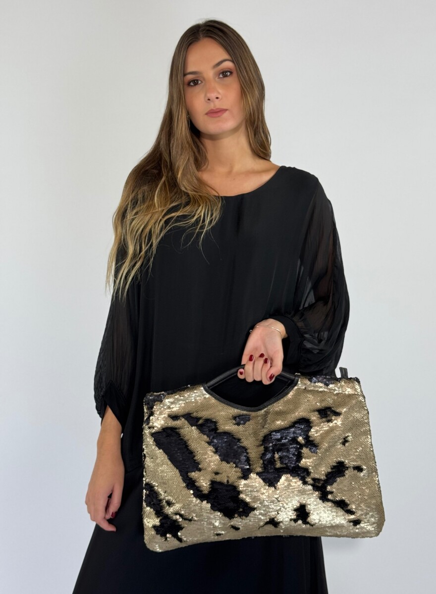 CARTERA SIA - DORADO Y NEGRO 