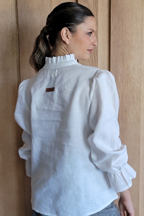 Blusa Copenhague Puro Lino Blanco
