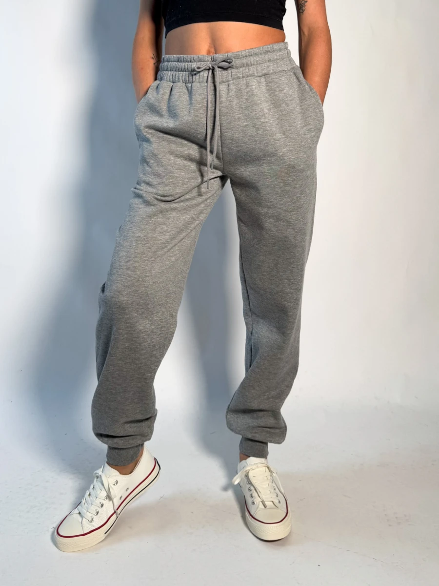 Jogger de algodon con puño Gaia - Grafito 