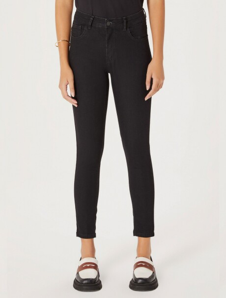 PANTALÓN DE JEAN CINTURA MEDIA SKINNY NEGRO