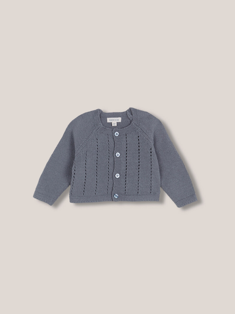 Chaqueta Con Desagujados Azul