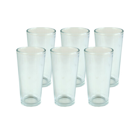 VASO VIDRIO SET X6PC 250ML 6.5X13.5CM CONICO LISO VASO VIDRIO SET X6PC 250ML 6.5X13.5CM CONICO LISO
