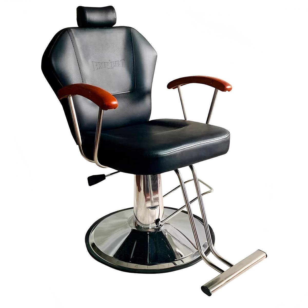 Silla Barber Peluquería Giratoria Hidráulica Cómoda - Negro 