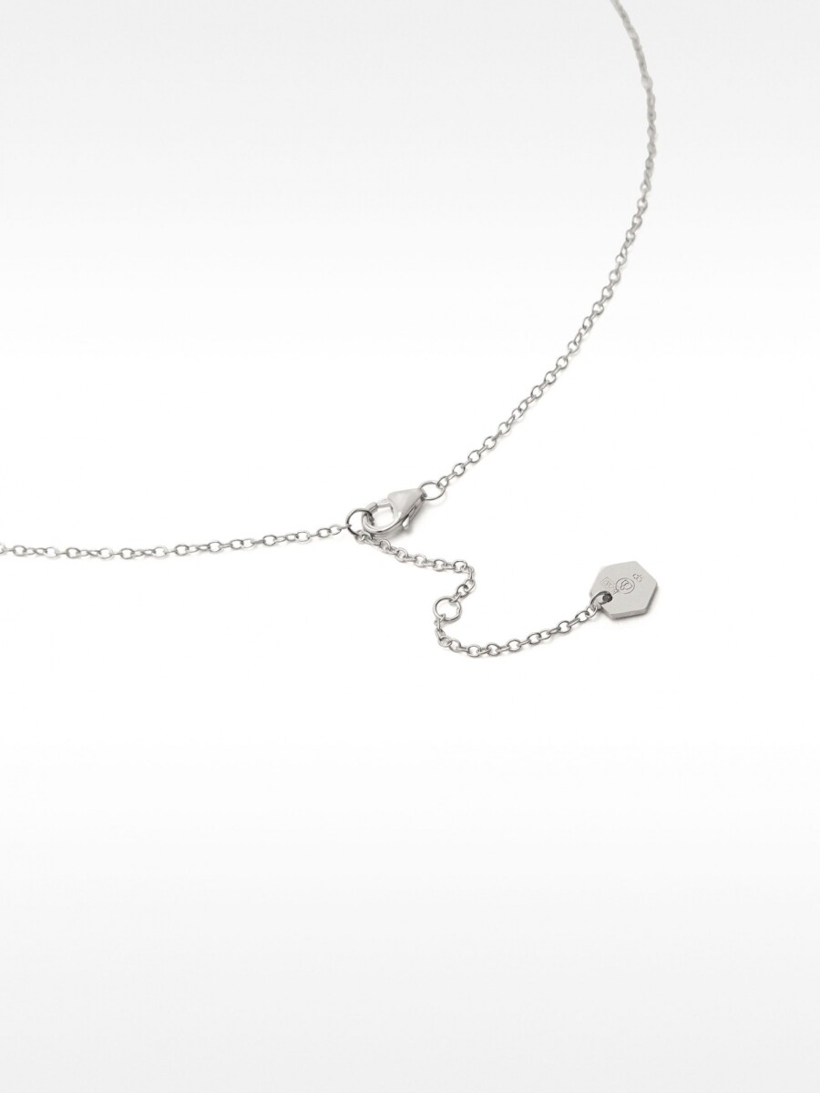 Collar Con Barras Y Circonitas - Plata De Ley 925 plateado