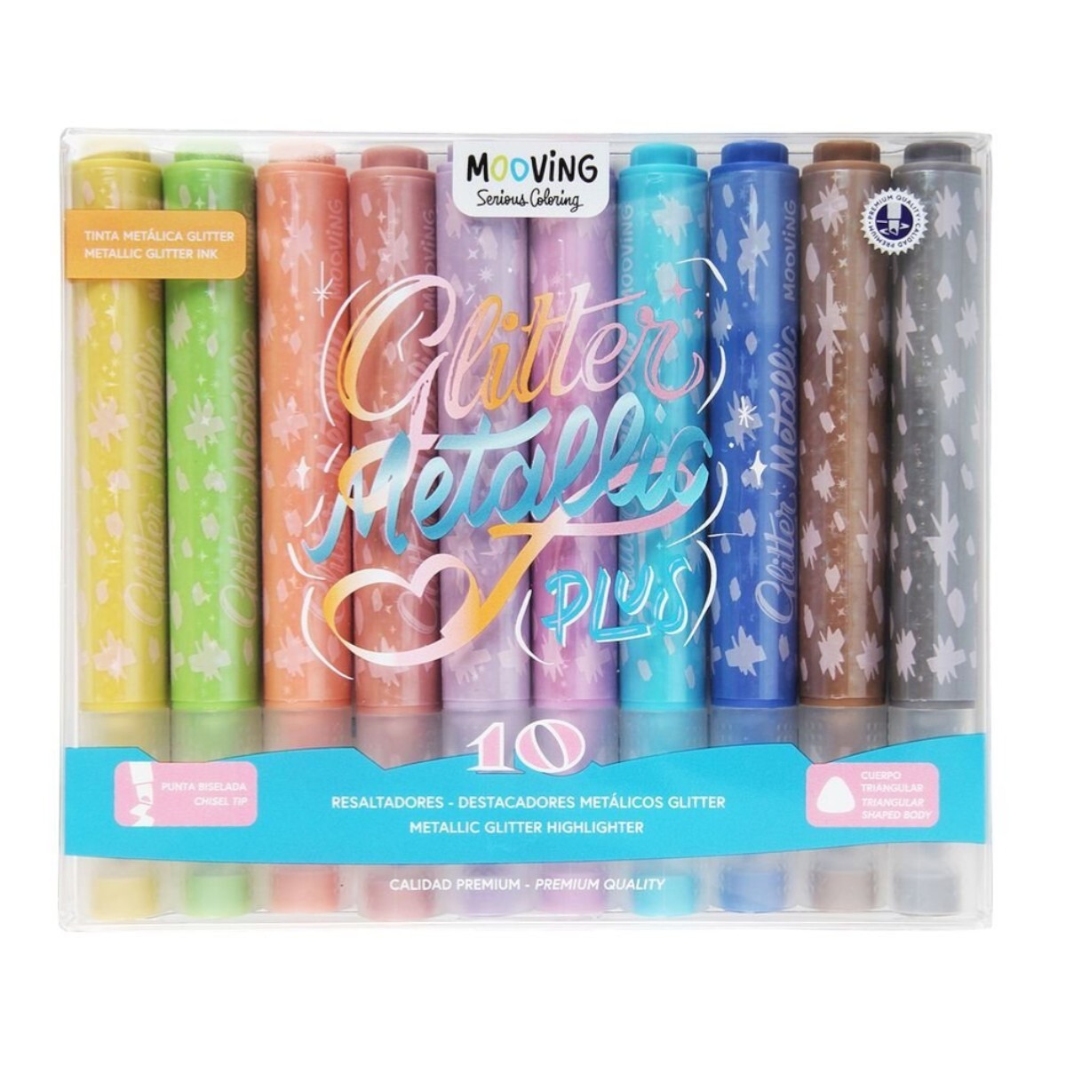 Marcadores Metálicos Glitter x10 Mooving 