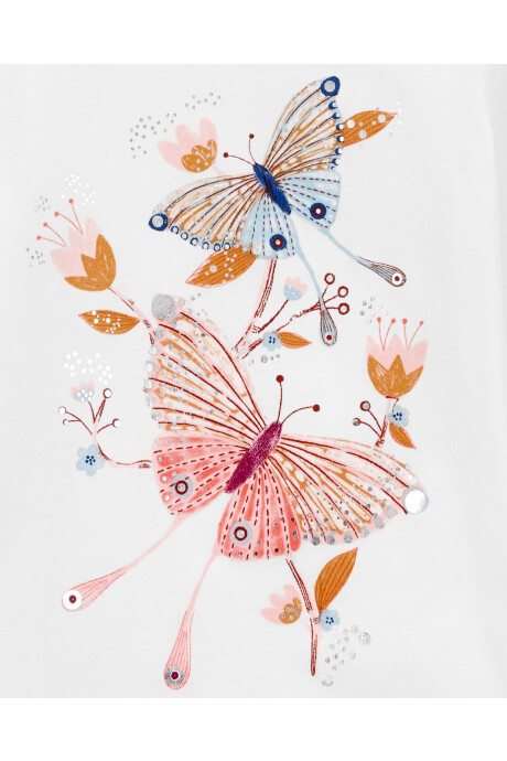 Blusa manga larga estampa mariposas Sin color