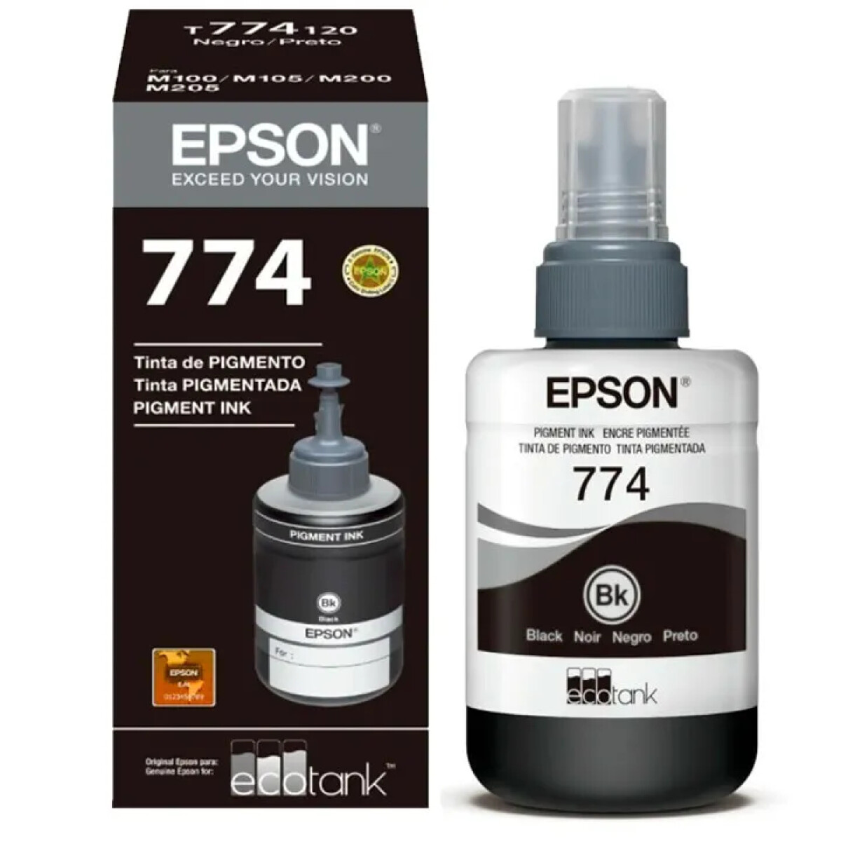 EPSON T774120 BOTELLA TINTA BK M100/105/200/205/L1455 140ML - Epson T774120 Botella Tinta Bk M100/105/200/205/l1455 140ml 