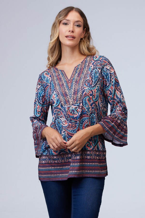 Blusa Print AZUL/MULTI