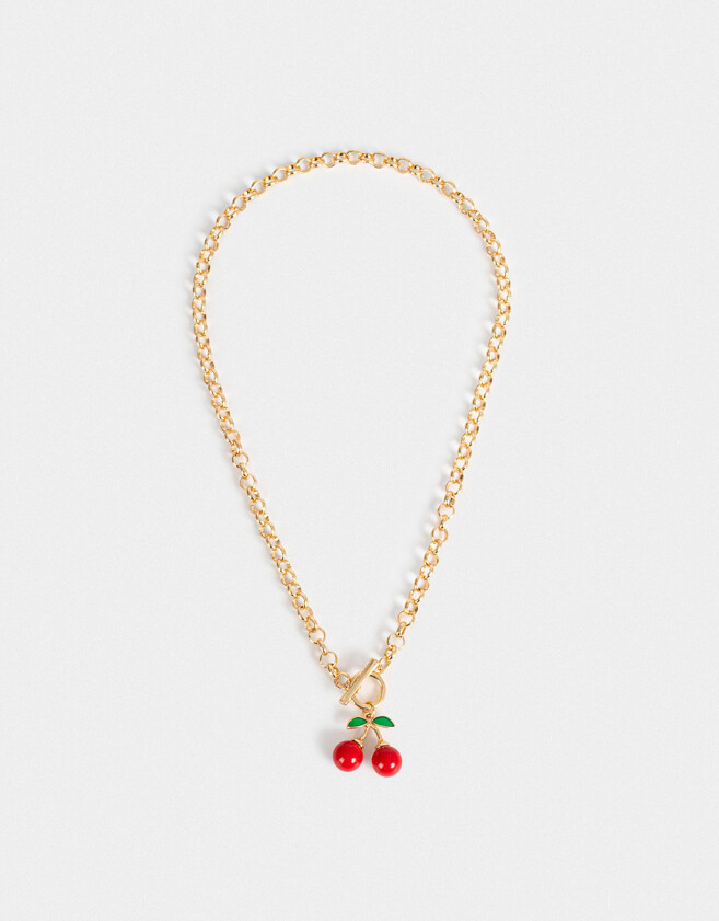 Collares Cortos Frutas Collar Con Fruta - Dorado