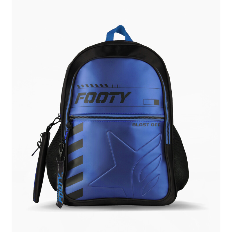 Mochila Footy Blast Off Zip Azul - Negro