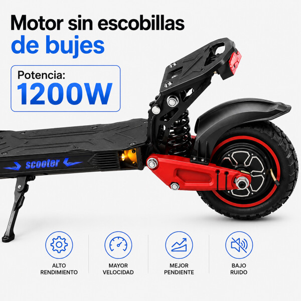 Monopatín Eléctrico Sgx8 1200w 11" MONOPATIN LIKE PL SGX8 ROJO