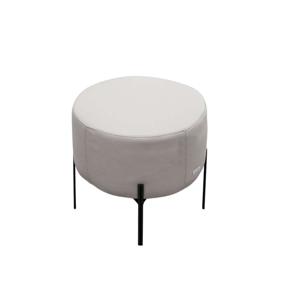 Puff 100% Cuero Mia - Blanco 