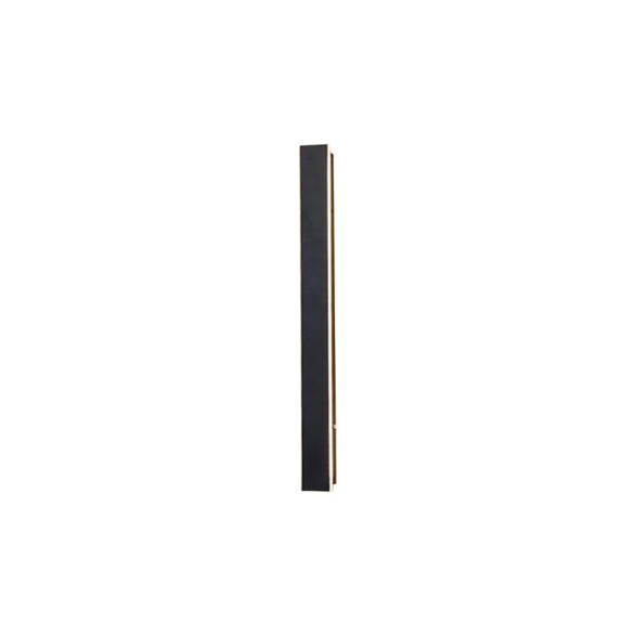 Aplique pared rect negro luz indir 9W cálida IP65 ZU0332