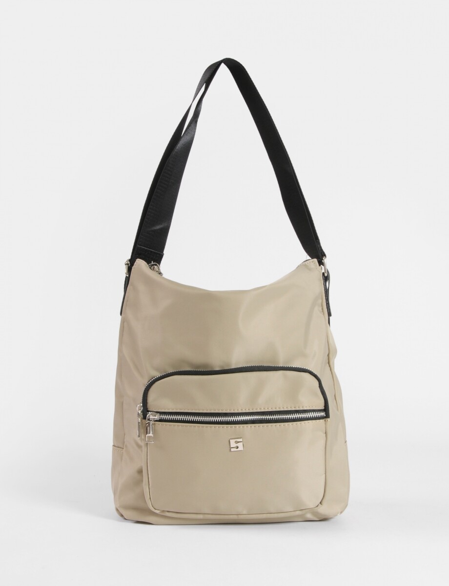 Hobo mochila con bolsillo - beige 