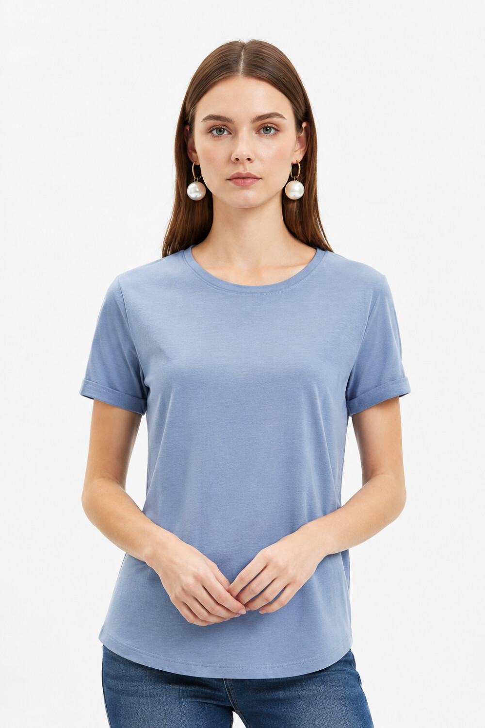 Remera Cordata Azul Grisaceo