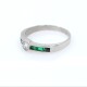 Anillo oro 18k blanco brillante y esmeraldas Anillo oro 18k blanco brillante y esmeraldas