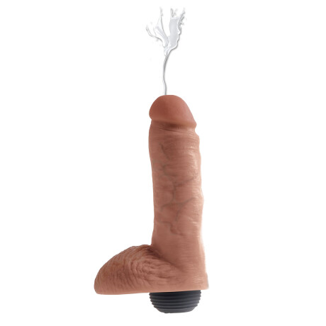 Realístico 8" Squirting Cock with Balls Realístico 8" Squirting Cock with Balls
