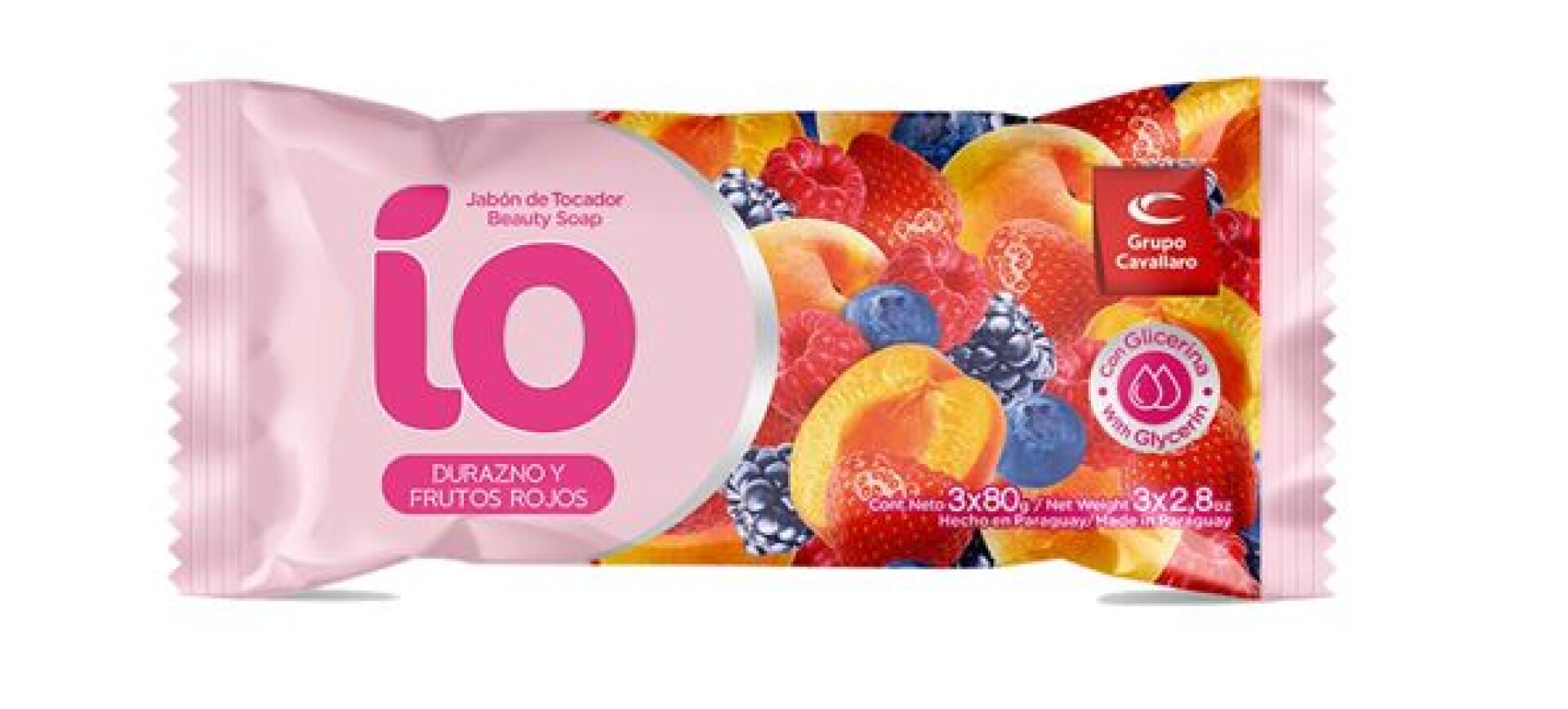 JABON DE TOCADOR IO 3 UNIDADES DURAZNO Y FRUTILLA 