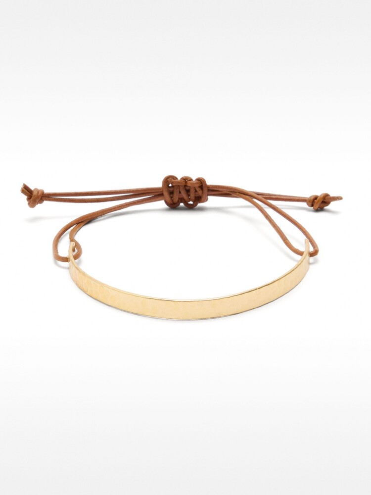 Pulsera Rígida De Cordón De Piel dorado
