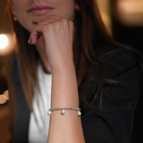 Pulsera Equilibrio de MOON en Plata 925 con perlas Pulsera Equilibrio de MOON en Plata 925 con perlas