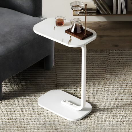 Mesa auxiliar Lumax de arrime MDF símil mármol para living Mesa auxiliar Lumax de arrime MDF símil mármol para living