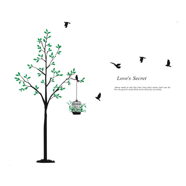 Vinilo Adhesivo Árbol Genealógico Portarretratos Para Pared Variante Jaula Verde