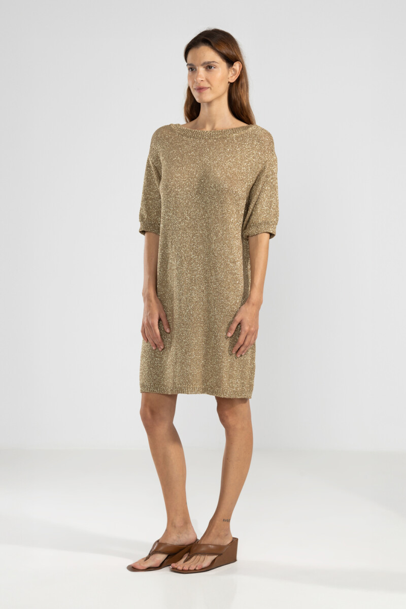 LARA KNIT DRESS Gold