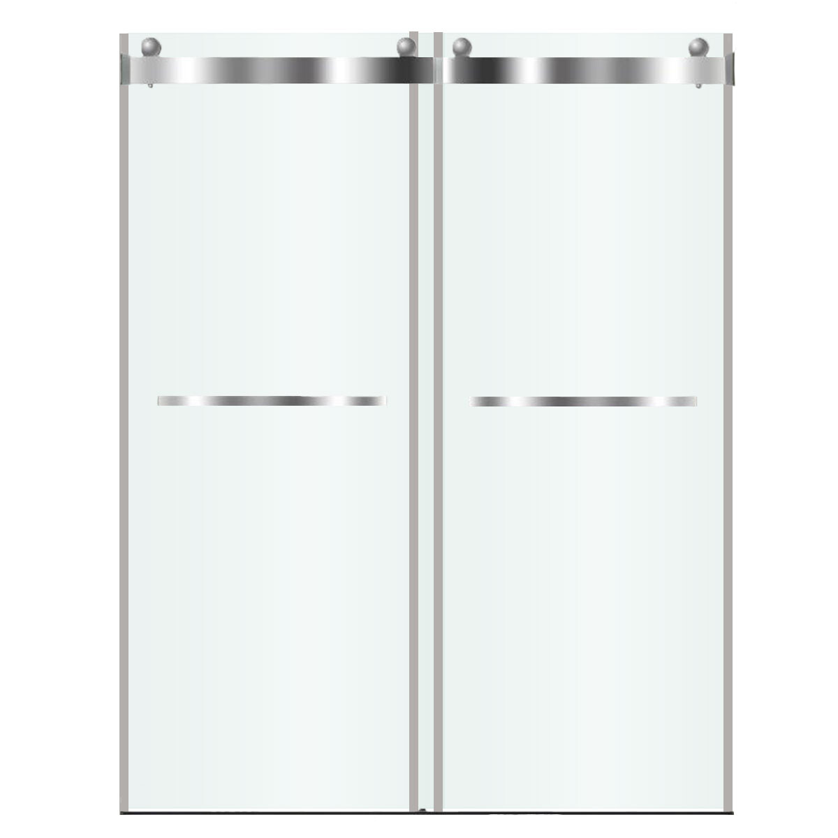 Mampara De Vidrio 8Mm Con Perfiles De Aluminio Cromo 140X200 Cm 