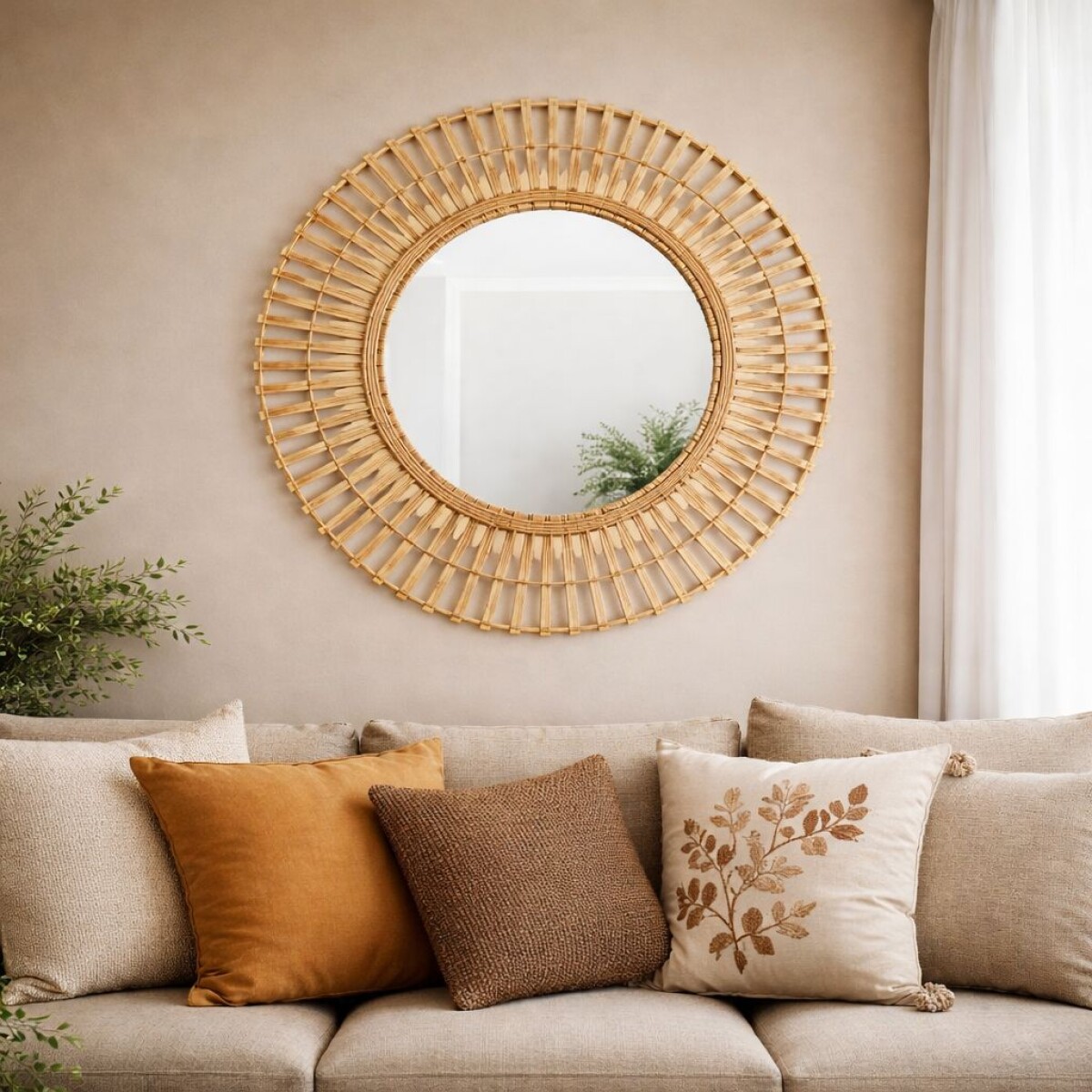 Espejo en Fibra Natural - Estrellas 