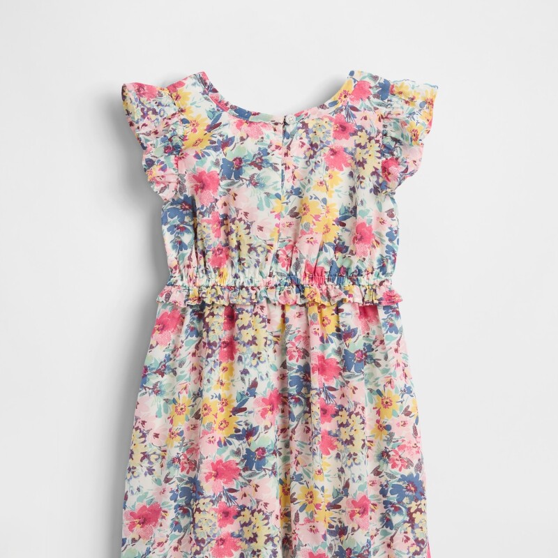 SL KEY FLORAL SMOCK RFL DRESS IVORY FROST FLORAL