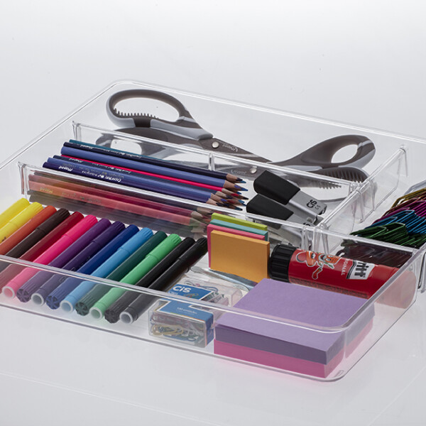 ORGANIZADOR DIAMOND CON DIVISORIAS 39X34X 5,5 CMS CRISTAL TRANSPARENTE