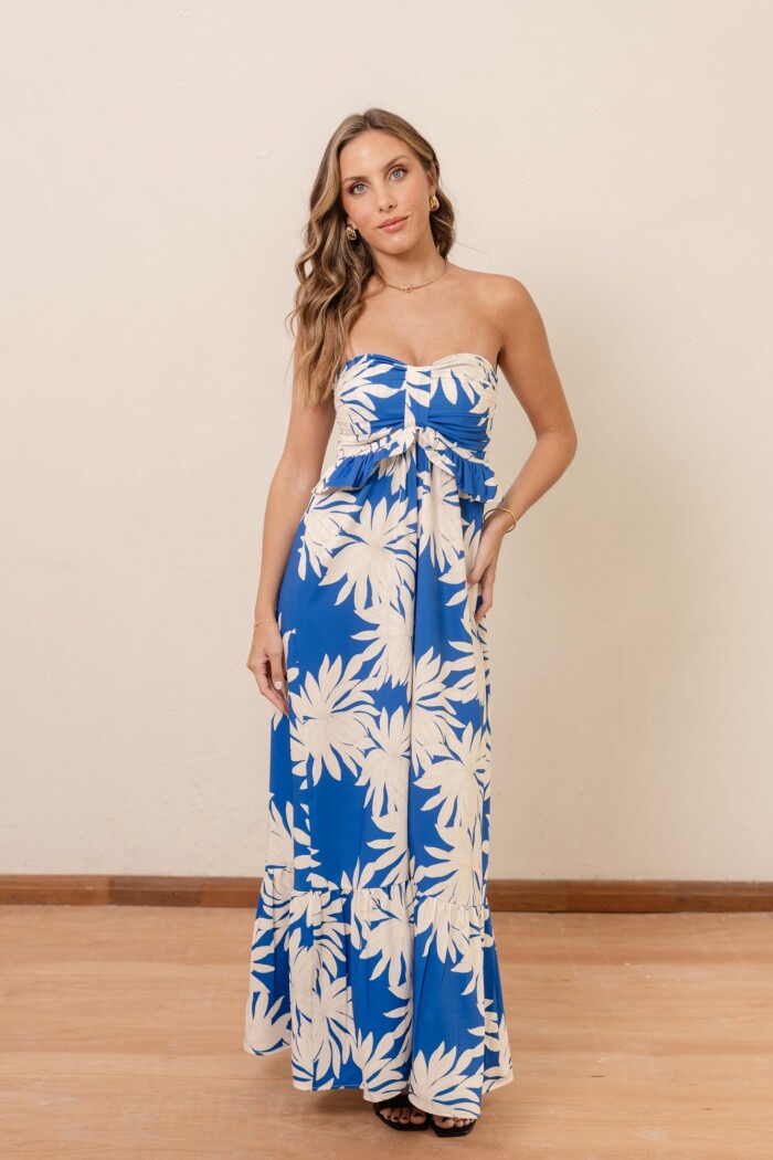 VESTIDO GIULIANA MAXI LAKE BLUE GARDEN VESTIDO GIULIANA MAXI LAKE BLUE GARDEN