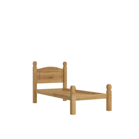 Cama 1 Plaza Madera Maciza Linea Mexicana Natural