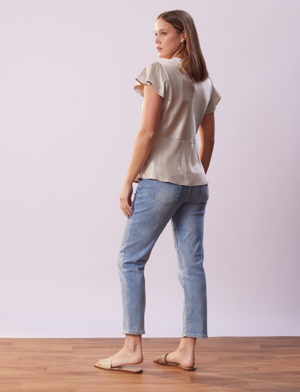 Blusa Satén BEIGE