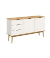 Aparador 2 Puertas 3 Cajones Linea Nordica Roble/Blanco